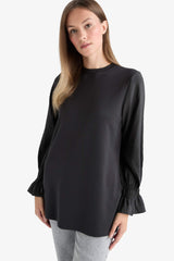 Regular Fit Crew Neck Long Sleeve Tunic