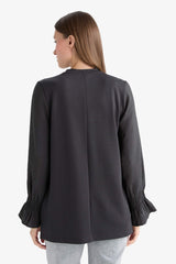 Regular Fit Crew Neck Long Sleeve Tunic