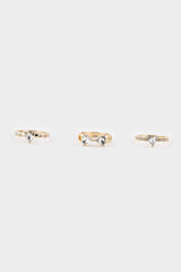 Women 3-Piece Stone Gold Ring
