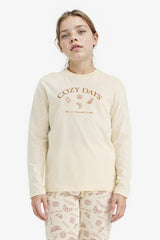 Girls Pajama Set Printed Long Sleeve Top and Patterned Long Bottom