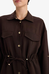 Regular Fit Tencel Jacket with Elastic Waistband