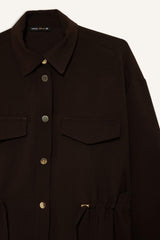 Regular Fit Tencel Jacket with Elastic Waistband