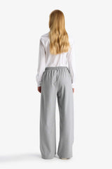 Cool Wide Leg Regular Waist Trousers with Tie Waist
