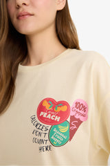 Oversize Wide Mold Crew Neck Back Printed Short Sleeve T-Shirt