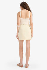 Pencil Regular Waist Lined Linen Look Mini Skirt
