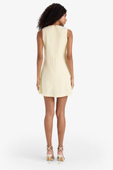 Crew Neck Linen Look Sleeveless Mini Dress