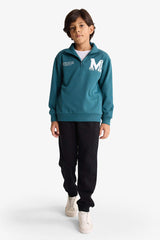 Boys Two-Piece Set: Half-Zip Printed Sweatshirt and Sweatpants