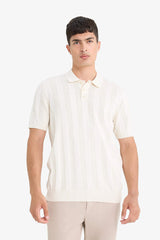 100% Cotton Polo Neck Short Sleeve Knit T-Shirt