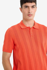 100% Cotton Polo Neck Short Sleeve Knit T-Shirt