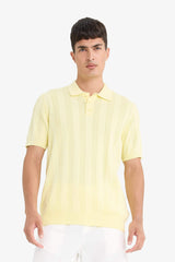 100% Cotton Polo Neck Short Sleeve Knit T-Shirt