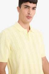 100% Cotton Polo Neck Short Sleeve Knit T-Shirt