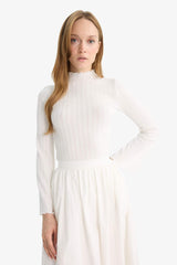 Slim Fit Slim Cut Ribbed Camisole Long Sleeve Tunic