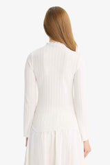 Slim Fit Slim Cut Ribbed Camisole Long Sleeve Tunic