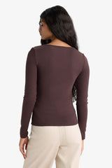 Slim Fit Slim Cut Basic Plain Modal Long Sleeve T-Shirt