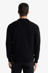 Standard Fit Zip-Up Turtle Neck Knitwear Pullover