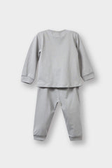 Baby Boy 4-Piece Pajama Set Safari Printed Long Sleeve Combed Cotton Top and Long Bottoms