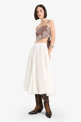 Afra x DeFacto A-Line Normal Waist Lined Poplin Maxi Skirt