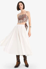 Afra x DeFacto A-Line Normal Waist Lined Poplin Maxi Skirt