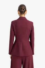 Fitted Button Blazer Jacket