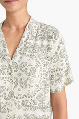 Pajama Set Regular Fit Viscose Patterned Short Sleeve Top Long Bottom