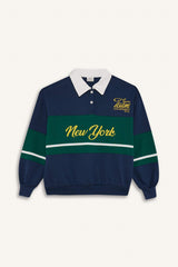 Girl's Relax Fit Polo Neck Printed School Sweatshirt