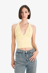 Slim Fit Narrow Cut Halter Neck Tank Top