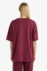 Oversize Wide Pattern Crew Neck Printed Short Sleeve T-Shirt