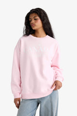 Oversize Wide Pattern Crew Neck Printed Thick Sweatshirt