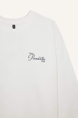 Oversize Wide Pattern Crew Neck Printed Thick Sweatshirt