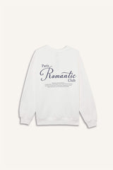 Oversize Wide Pattern Crew Neck Printed Thick Sweatshirt