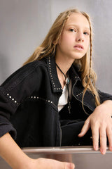Girl's Cotton Zippered Jean Jacket