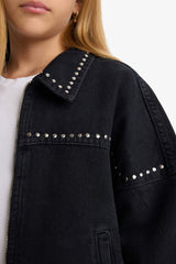 Girl's Cotton Zippered Jean Jacket