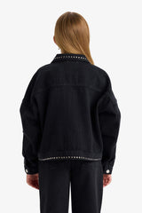 Girl's Cotton Zippered Jean Jacket