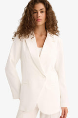 Fitted Jacket Lapel Taffeta Crepe Blazer Jacket