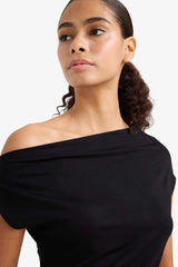 Slim Fit Slim Cut One Shoulder Short Sleeve T-Shirt