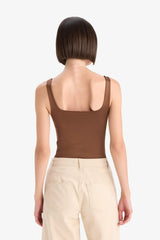 Square Neck Basic Plain Snap Bodysuit