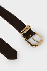 Women Rectangular Buckle Faux Leather Jean Belt