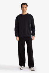 Wide Leg Sweatpants with Drawstring Waist