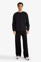 Wide Leg Sweatpants with Drawstring Waist
