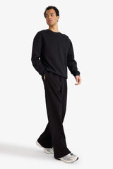 Wide Leg Sweatpants with Drawstring Waist