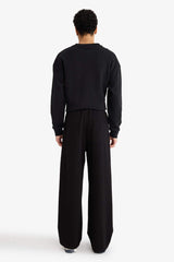 Wide Leg Sweatpants with Drawstring Waist