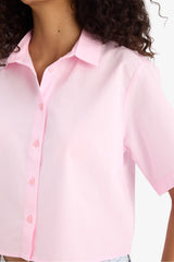 Regular Fit Shirt Collar Poplin Short Sleeve Shirt