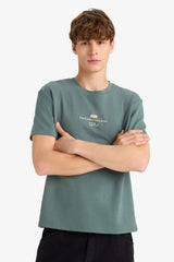 Boxy Fit Crew Neck Printed Short Sleeve T-Shirt