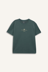 Boxy Fit Crew Neck Printed Short Sleeve T-Shirt