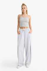 Cool Barrel Fit Wide Leg Sweatpants with Tie Waist