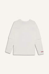 Hello Kitty Oversize Wide Pattern Crew Neck Long Sleeve T-Shirt