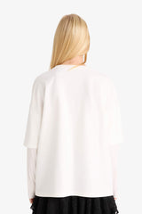 Hello Kitty Oversize Wide Pattern Crew Neck Long Sleeve T-Shirt