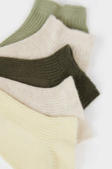 Girls 5-Pack Cotton Ankle Socks