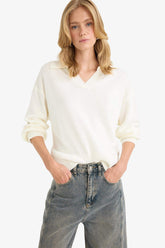 Oversize Loose Fit Polo Collar Knit Sweater