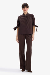 Regular Fit Poplin Long-Sleeve Shirt with Tie Detail